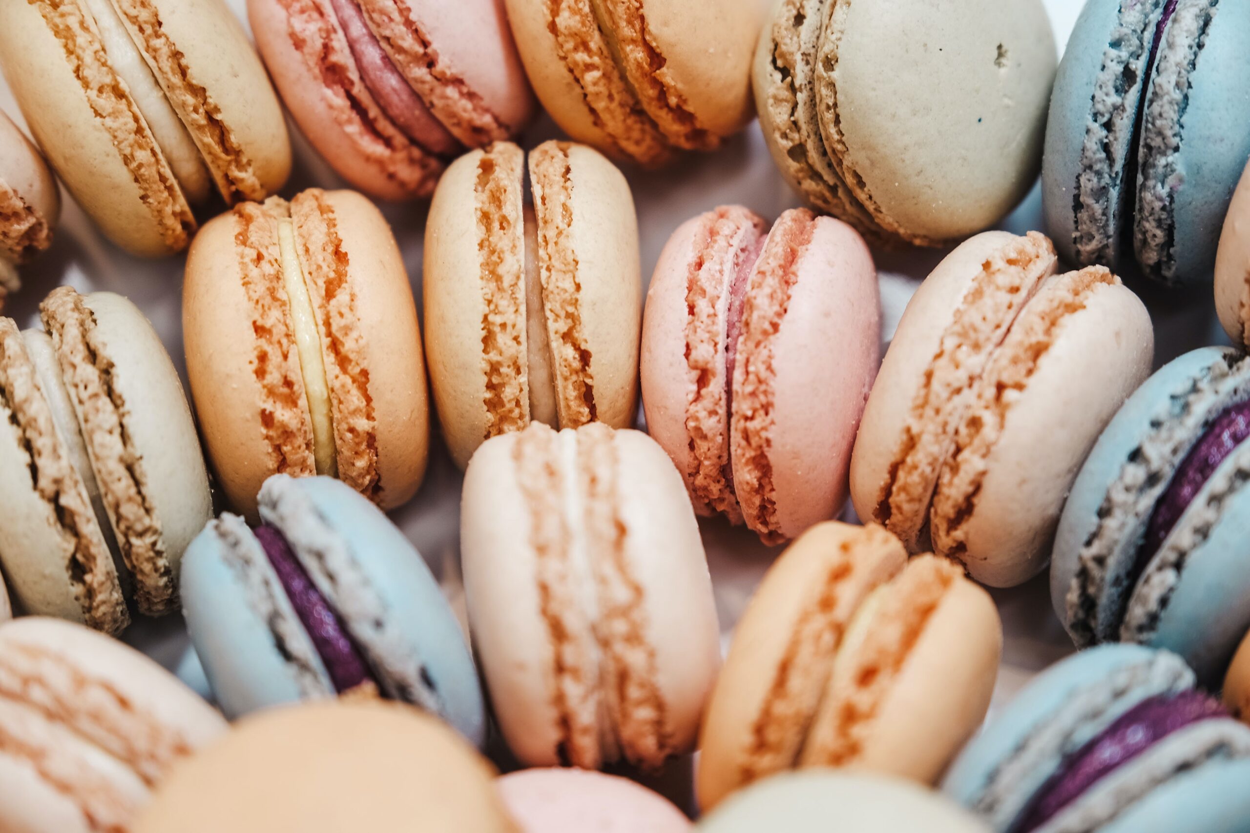 An assortment of macarons