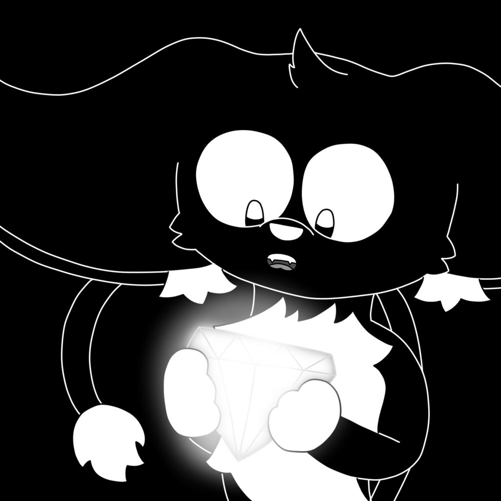 Luca holding a glowing white Prism