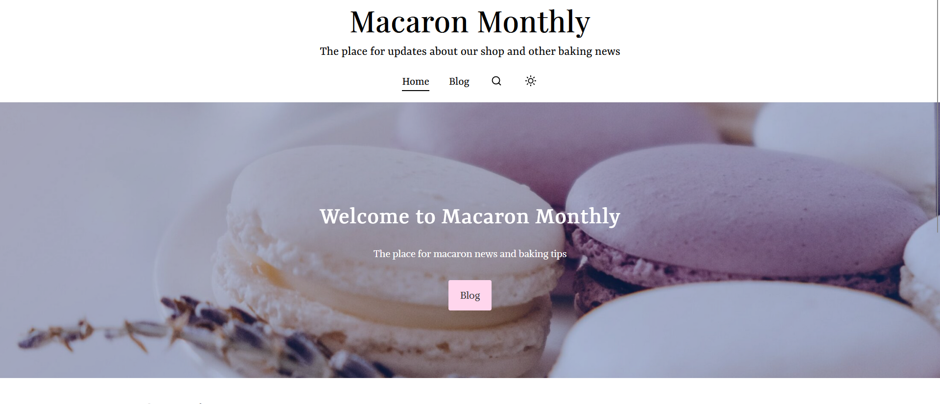 Homepage for Macaron Monthly